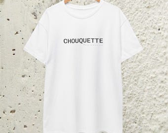 Unisex Chouquette tshirt, white cotton, minimalist design for French desserts and pastry lovers