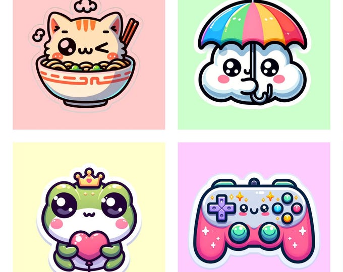 Kawaii Stickers Shop PNG Bundle - Etsy Canada