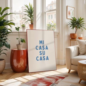 Mi Casa Su Casa Poster | Modern Spanish Wall Art | Digital Download Print | Minimalist Typography Home Decor | Instant Printable Art