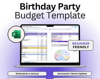 Birthday Party Budget Template: Google Sheets & Excel Planner (Digital Download)