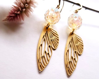 Butterfly wing earrings// fairy wing earrings// statement fairy Butterfly earrings// cottagecore Ren fair earrings// teardrop earrings