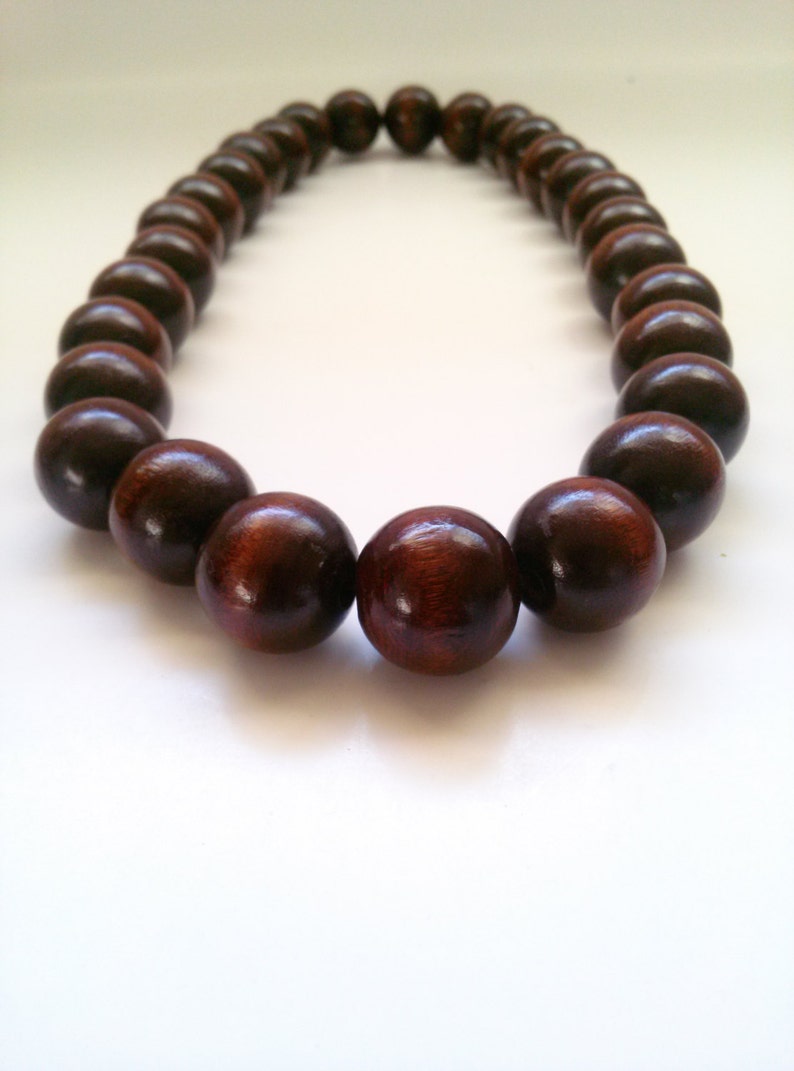 Men's large wood bead necklace extra long version-The | Etsy