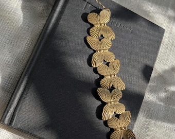 Brass butterfly bookmark//lux brass forever bookmark// tassel bookmark// Nature lover bookmark//cozy cottagecore bookmark// brass bookmark