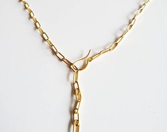 Everyday modern gold necklace//Unisex 24k gold plated chain link necklace// dainty chain The Melissa chain
