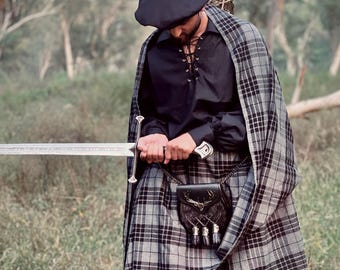Gonna in pelle da uomo gonna scozzese abito tradizionale combattimento punk goth kilt altopiano gonna da uomo con tasche uomo gonna media nera classica trad, 01 kaki., S