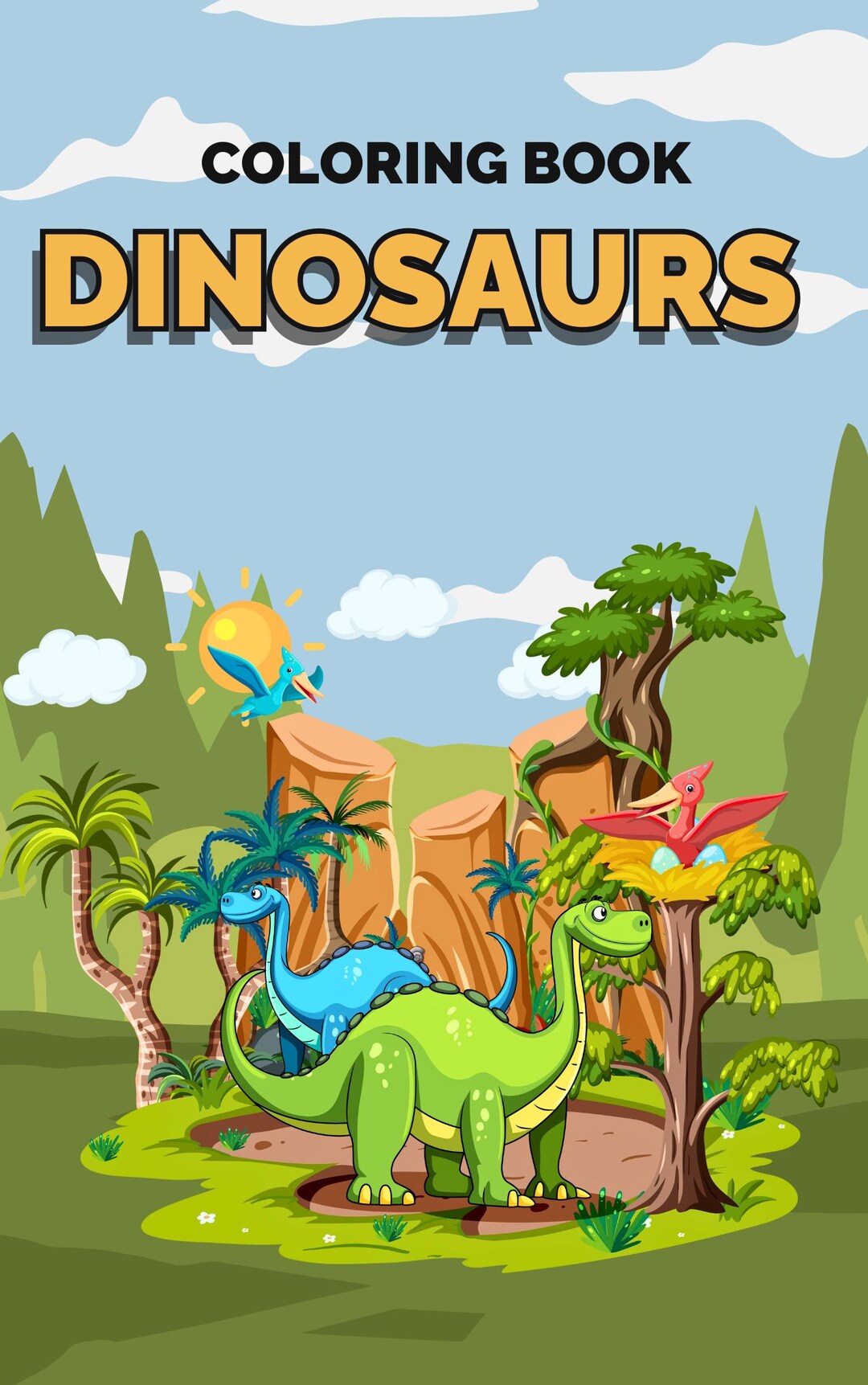 Dinosaur Coloring Book - Etsy