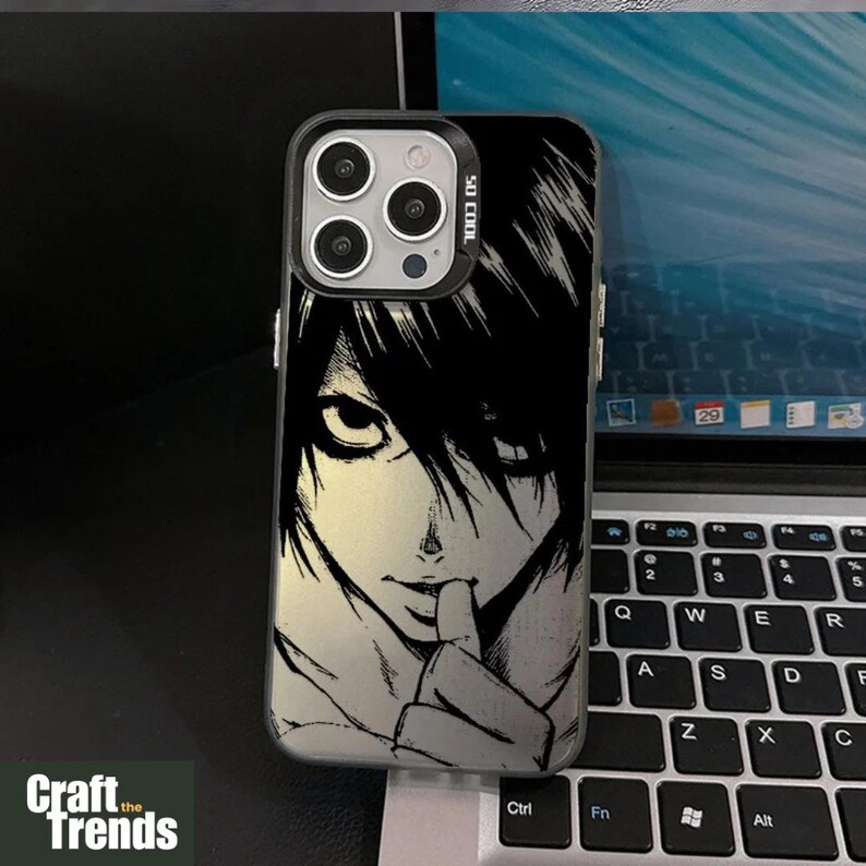 Death Note Computer Case Anime Phone Case | Death Note Pattern Case for iPhone 16, 15, 14, 13 ...