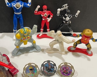 Mighty Morphin' Power Rangers Action Figures Lot Bandai Villains, Transformer, 3 Spin Fighters Vintage 1993-4 PVC Collectible Toys