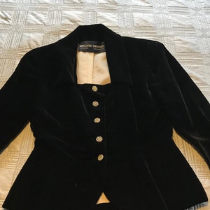 Black velvet peplum jacket top