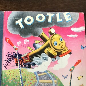 Tootle 1947 Little Golden Book by Gertrude Crampton Pictures by Tibor Gergely Vintage Tootle the Train Story Hard Cover Book