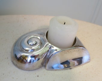 Silver Snail Candleholder Votive Tea Light Candle Holder Silver Plate Finish Vintage Garden Snail Paperweight Desk Accessory Home Decor