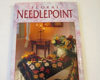 Floral Needlepoint Book Melinda Coss Designs for Needlepoint Great Britain Needle Arts 1991 Charts Illustrations Hard Cover w/ Dust Jacket