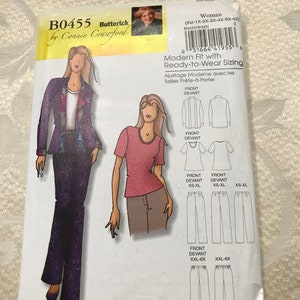 Connie Crawford Jacket, Top, Pants Pattern   Womans Size XXL-6X Butterick B0455   2007 UNCUT Factory Fold
