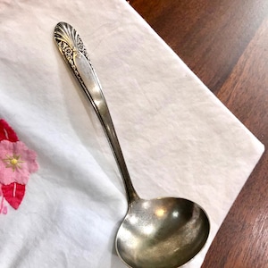 Radiance Gravy Ladle - Crown Silver Plate IS Pattern, 5 inch Vintage Flatware Server