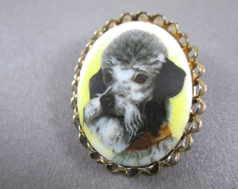 Broche Vintage Coro Scottie Chien Avec Cristal D'Essex - Rare, En Bon état Avec Légère Usure