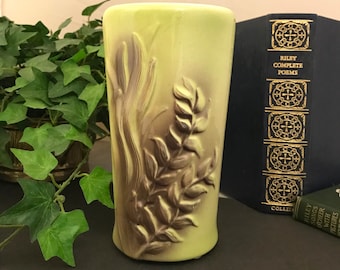 Royal Copley Vase Lime Green & Brown Pottery Vase Mid Century Modern 1950's Vintage Green Brown Pottery Vase MCM Home Decor 7.5 inches Ht.