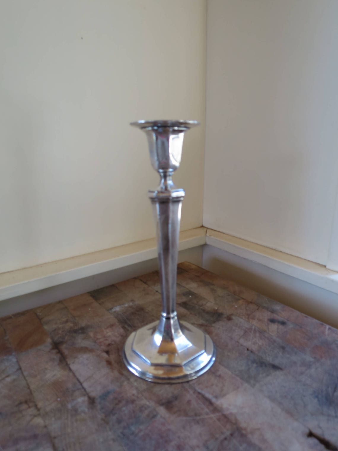 Silver Candlestick Lamp Silver Plate Candlestick w/ Lamp Etsy