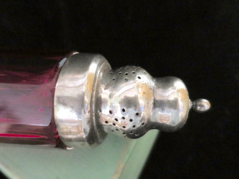 Cranberry Glass Sugar Shaker Victorian Era Powdered Sugar Etsy