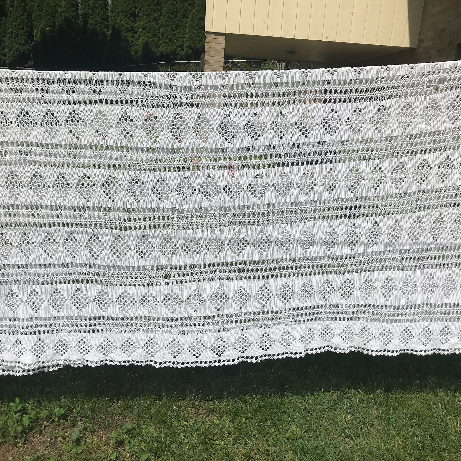 White Lace Bed Spread Cotton Crochet Lace Bed Cover Size King Etsy