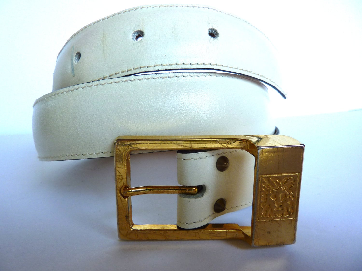 Anne Klein for Calderon Vintage 80\'s Leather Belt Size Small Vintage 70s 80s Anne Klein for Calderon Suede Leather Belt  main image 2