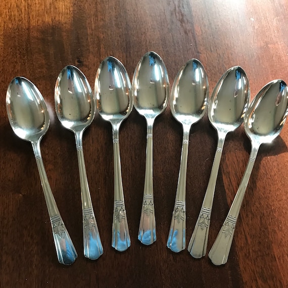 Court Silver Teaspoons International Silver Art Deco Pattern