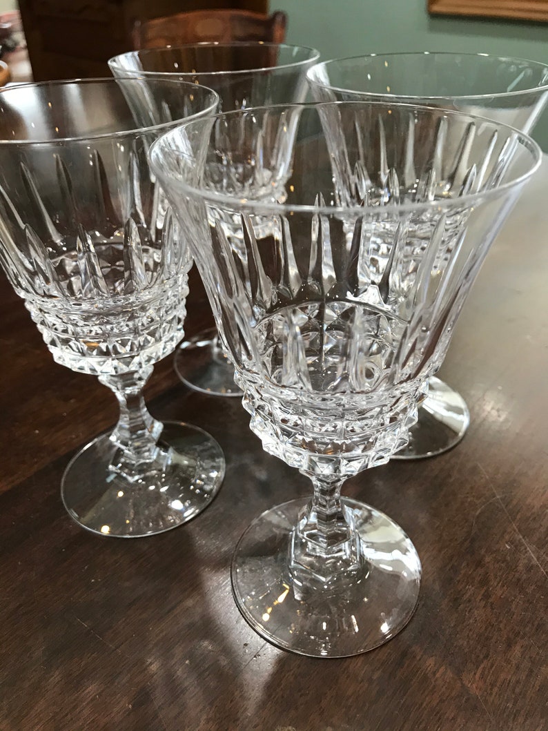 4 Lenox Cut Crystal Stemware Water Wine Goblets Liquor/ Etsy