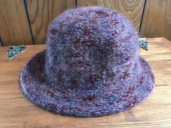 Burgundy Tan Hat w/ Shaped Brim Saks Fifth Ave. N… - image 10