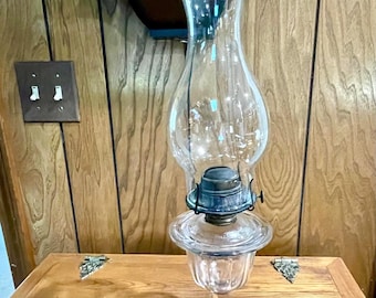 Atterbury Glass Oil Lamp Glass Hurricane Shade Victorian Era  16.5"