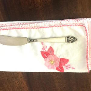 King Cedric Sterling Butter Spreader Oneida Pattern 6 inch Silver Jam Spreader Stainless Blade Vintage 1950s-60s Replacement Flatware