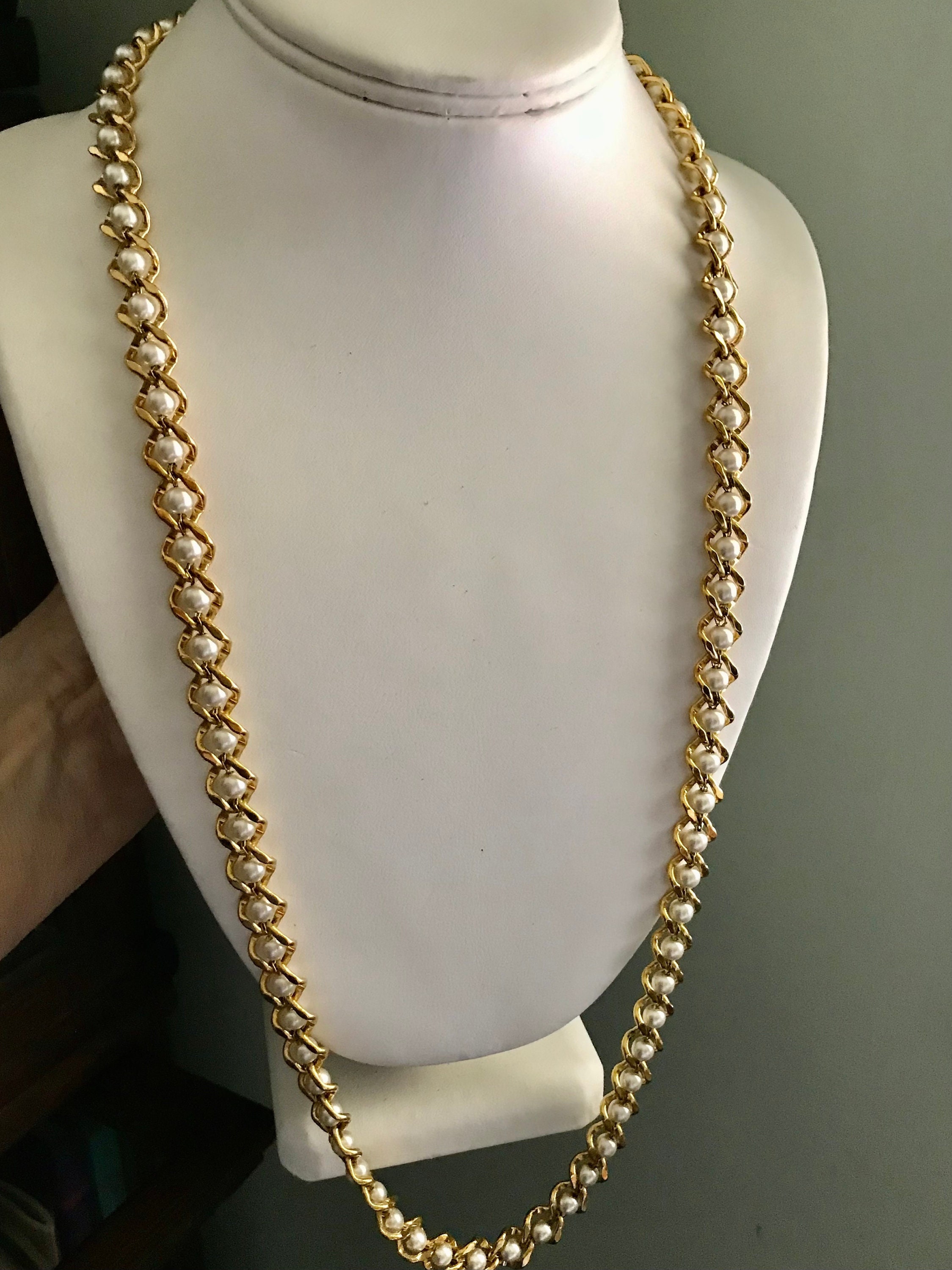Collier De Perles Texturées AMWAY Vintage – Bijou Fantaisie élégant Et D’occasion
