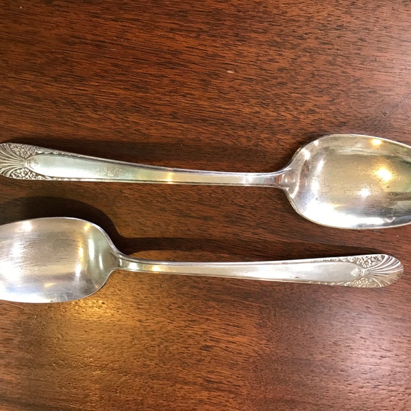 2 Radiance Pattern Tablespoons IS Crown Silverplate Flatware ca. 1939 Vintage Silver Plate Serving Spoons