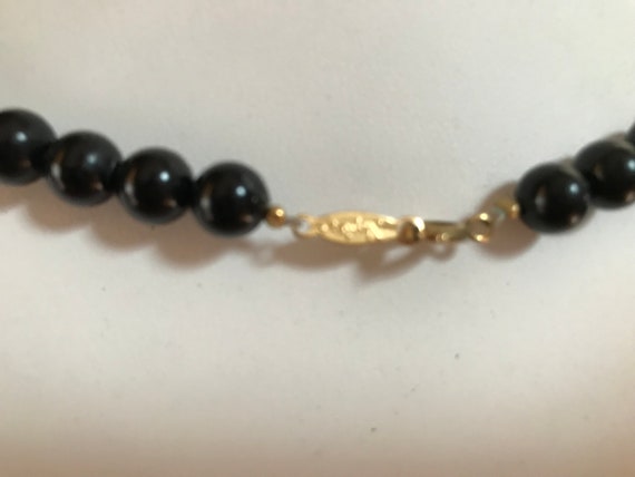 Napier Black Gold Bead Choker Necklace Gold Clasp… - image 5
