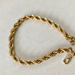 Monet Gold Link Bracelet French Rope Chain Lobster Claw Clasp