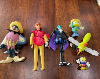 Don Bluth Thumbelina Cartoon Figures Movie Characters Jacquimo Berkeley Beetle, Prince Cornelius Jitter Bugs Vintage 1990s Collectible Toys