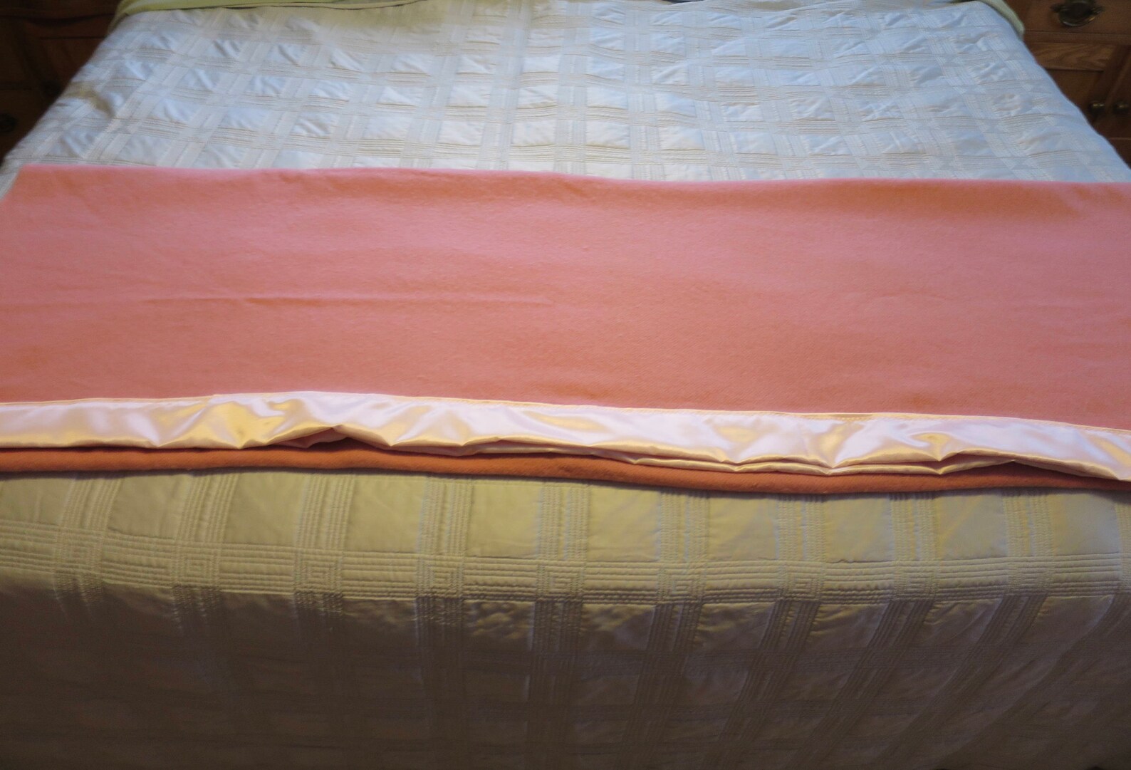 Rose Pink Wool Blanket Full Size 52 X 71 Inches All Wool Woven Etsy