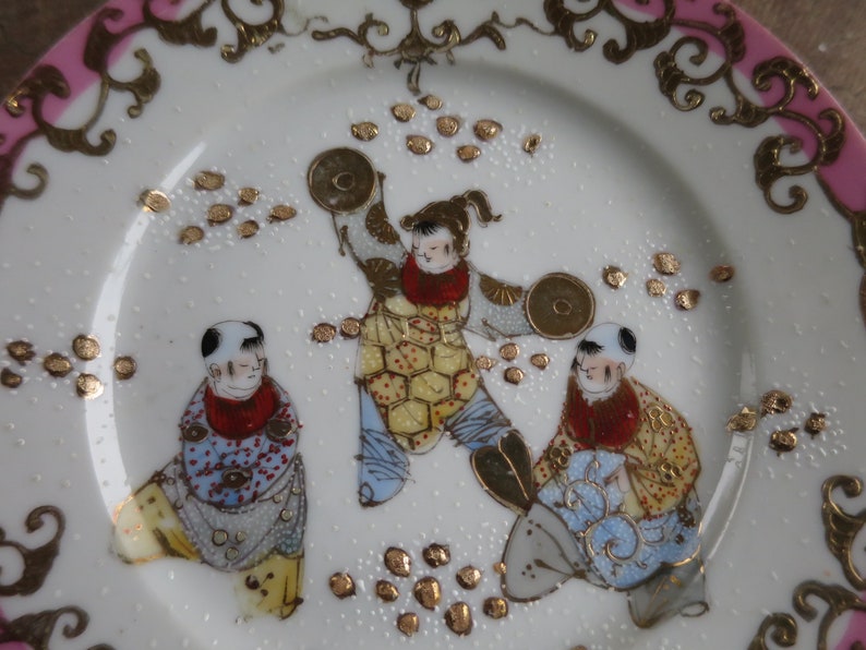 2 Mejeii Kutani Satsuma Fine Porcelain Plates Heavy Gilt Etsy