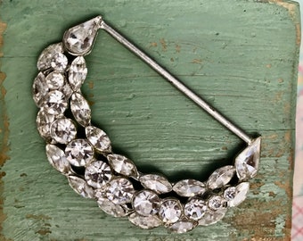 Vintage Rhinestone, Silver Back Belt Buckle - Etsy