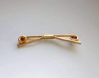 Art Deco Gold Collar Bar Slide On Collar Stay Gold Plain Collar Clasp Tie Accessory Mens Wedding Formal Wear Mens Suit Accessory