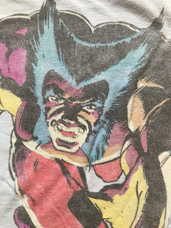 Marvel Comics Wolverine Tee Shirt Blue Cotton Vin… - image 7