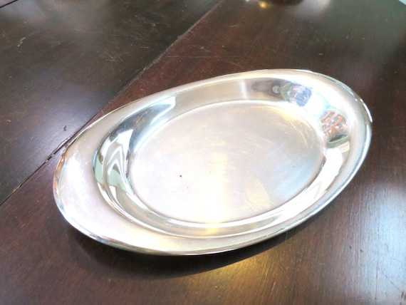 Oneida Silver Plate Oval Tray Sleek Modern Style Formal Tableware
