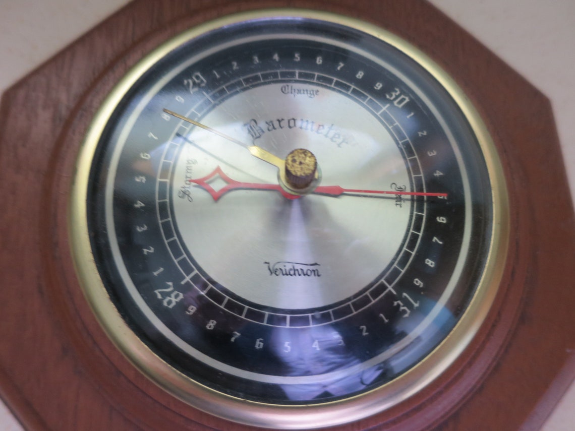 Verichron Wall Barometer Vintage 1970's Faux Wood Case Etsy