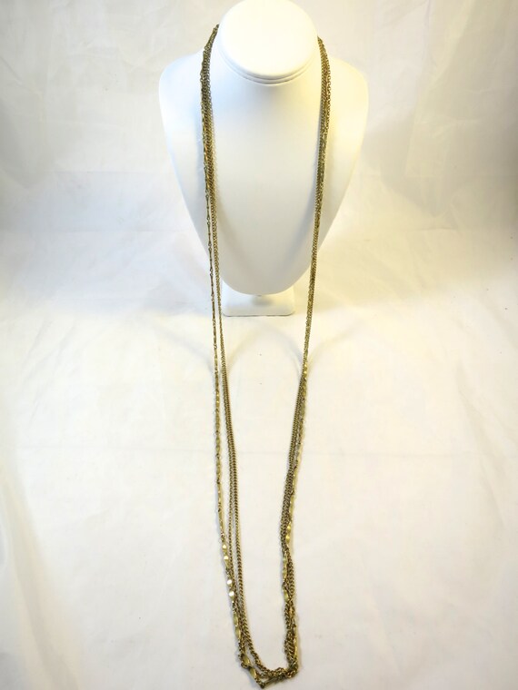 6 Strand Chain Necklace 48 inch Long Opera Length Gol… - Gem