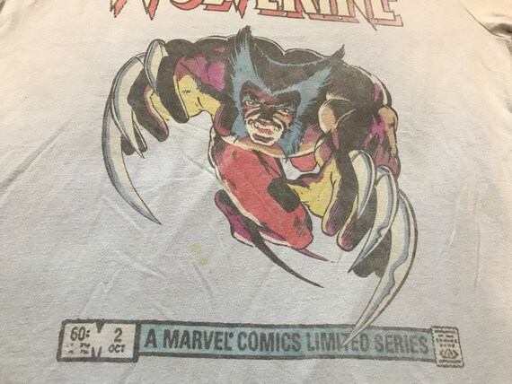 Marvel Comics Wolverine Tee Shirt Blue Cotton Vin… - image 3