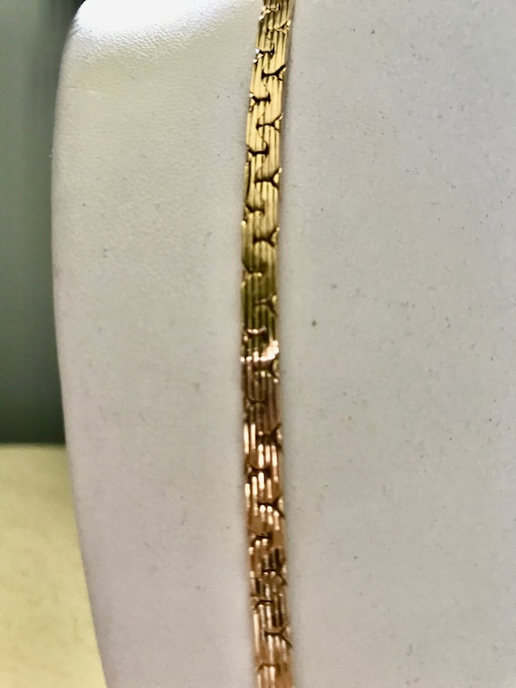 Gold Chain Necklace Herringbone Links 