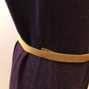 Gold Mesh Belt Rhinestone Coil Buckle Vintage 1930s-40's Adjustable to 36 inch Waist Narrow Golden Mesh Fashion Belt image 5