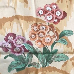 NOS Designer Payne Printed Cotton Fabric Sample Sweet William of Blicking Floral Vintage 1980s Upholstery Fabric 28 x 36 inches