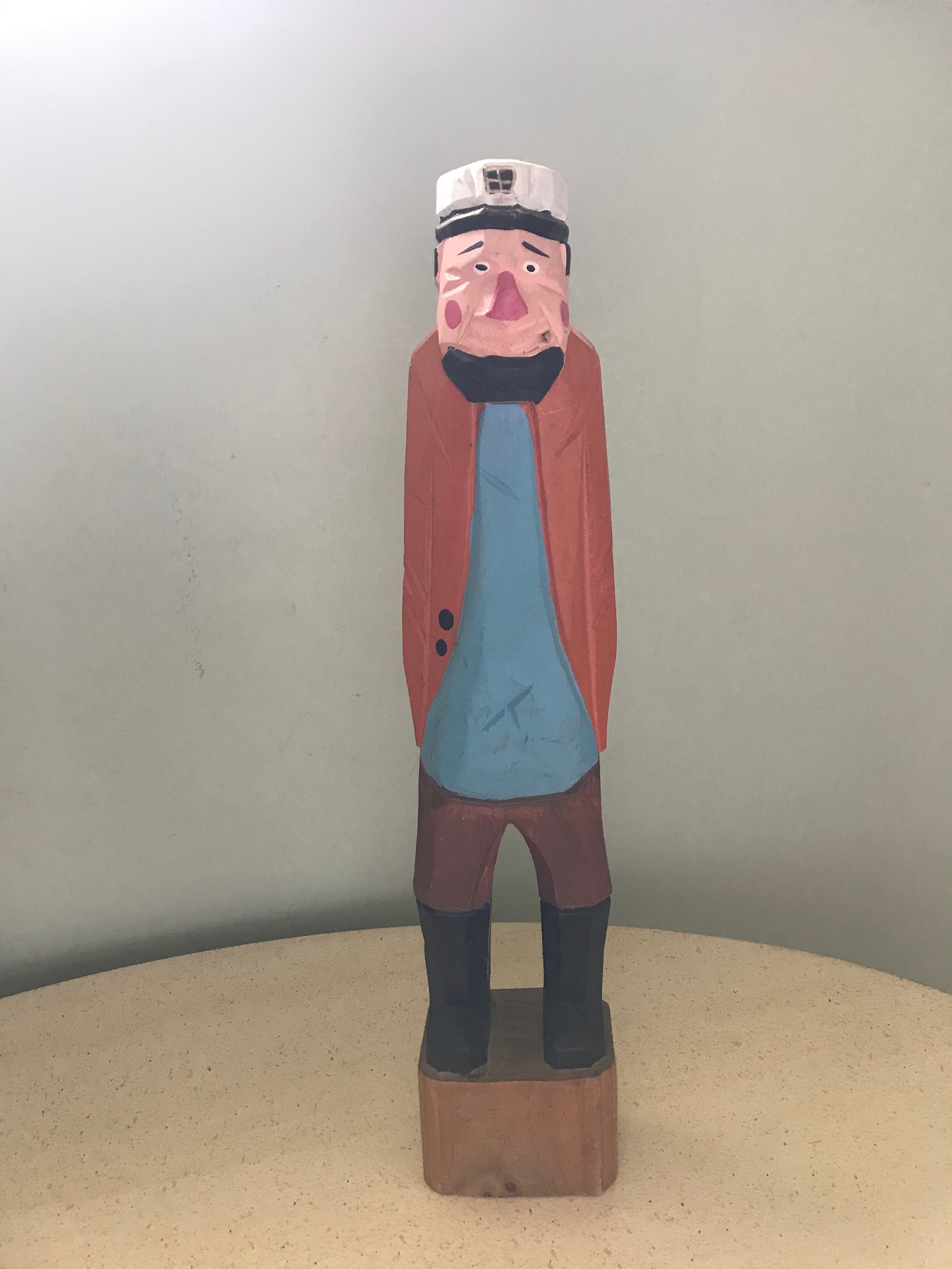 Wooden Carved Sailor Figure Primitive 12 Inches Tall Nautical Etsy