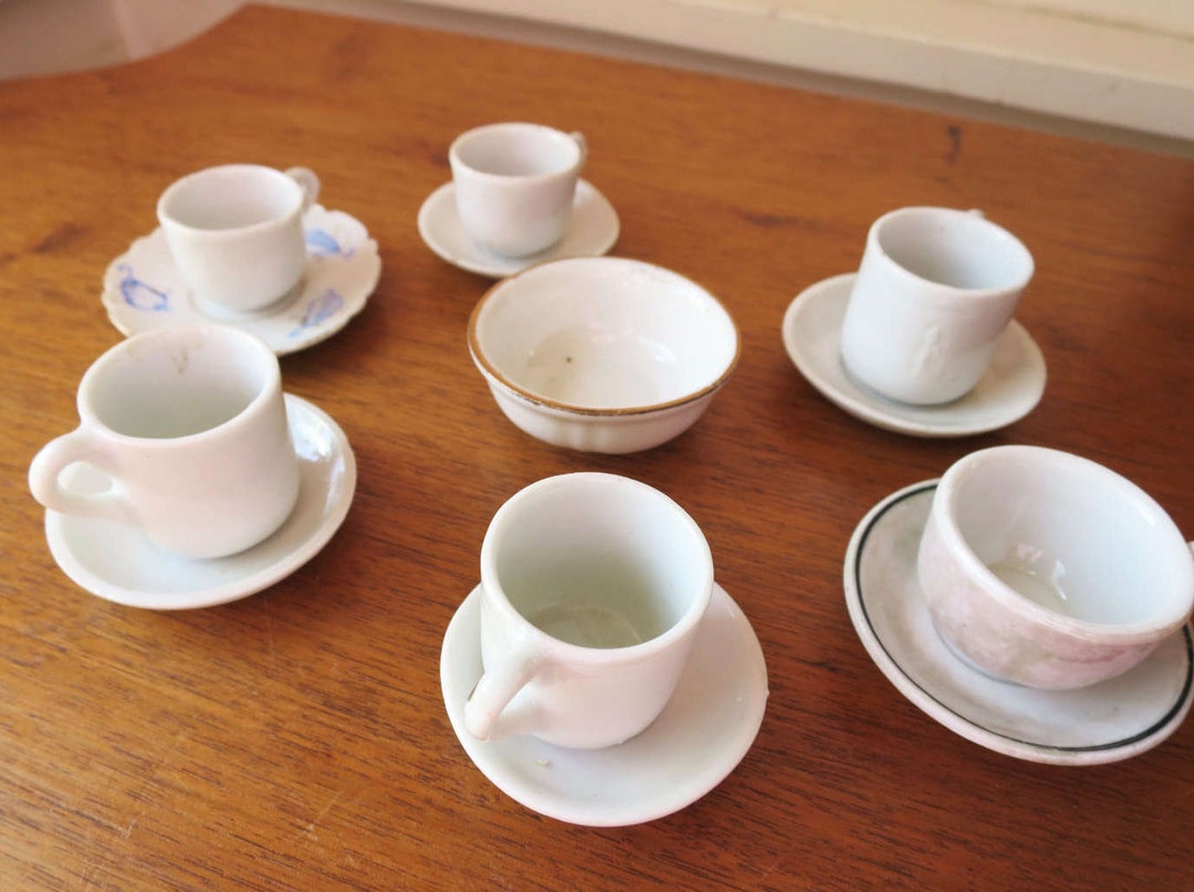 Dolly Tea Set 6 Cups Saucers Bowl Miniature Porcelain Tea Cups Bowl 13 ...