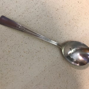 1 Revelation Soup Spoon Wm Rogers Co. IS Extra Plate Round Bowl Gumbo Spoon Vintage 1938 Art Deco Silver Plate Flatware One pc.