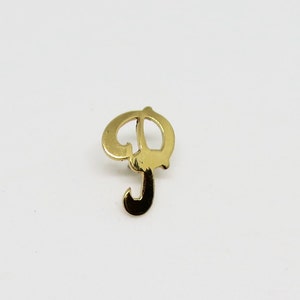 Script Letter P Tie Tack Lapel Pin Mid Century Vintage Capital P Monogram Tie Tack Formal Wear Tie Accessory Mens Womens Fashion Jewelry